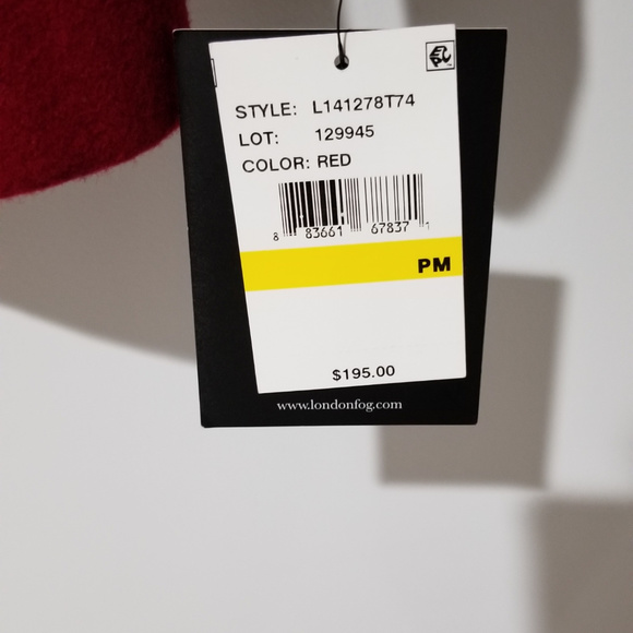 London Fog's  Red Wool Blend Pea Coat - Picture 5 of 5